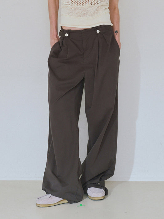 Pintuck Wide Trousers [Charcoal]