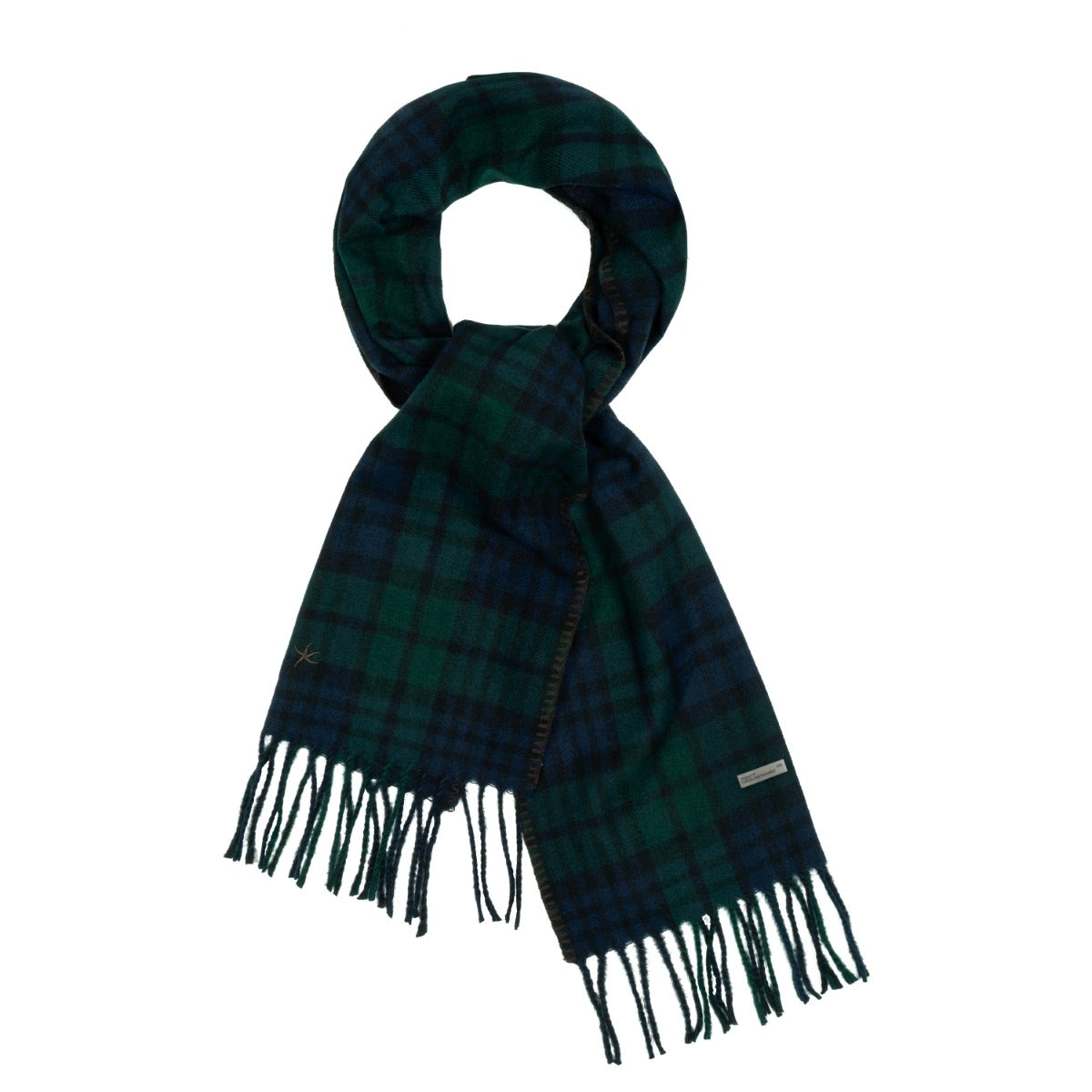 TCM mini logo check muffler (green/navy)