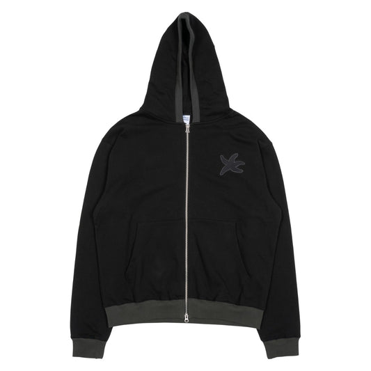 TCM line hooded zip-up (black)