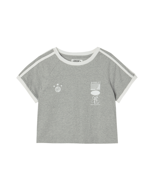 ATHLETE STRIPE HALF T-SHIRTS [MELANGE GREY]