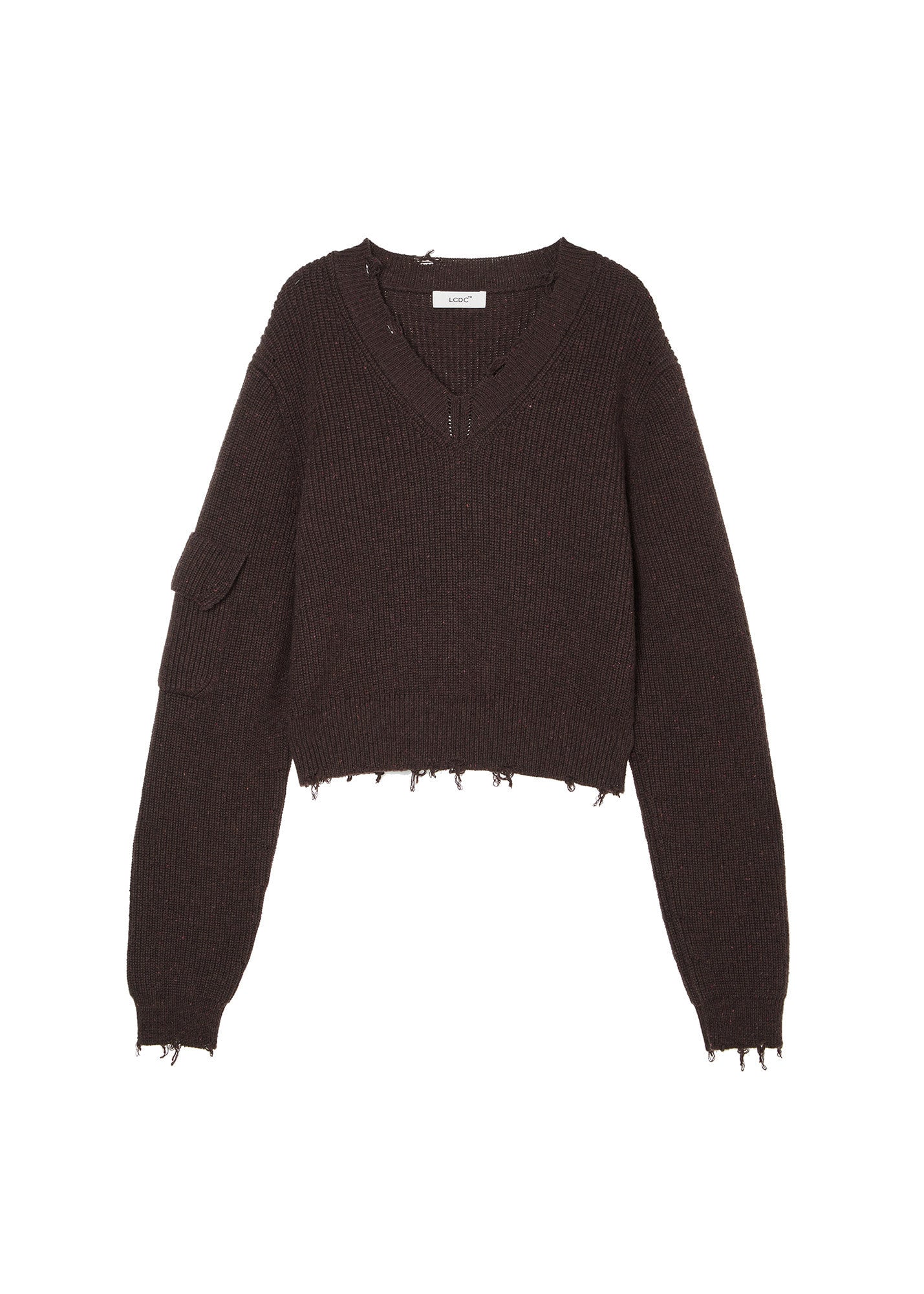 DESTRESSED V-NECK SWEATER / 2 Color