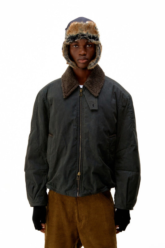 Waxed Cotton Washing Deck Bomber / 2 Color