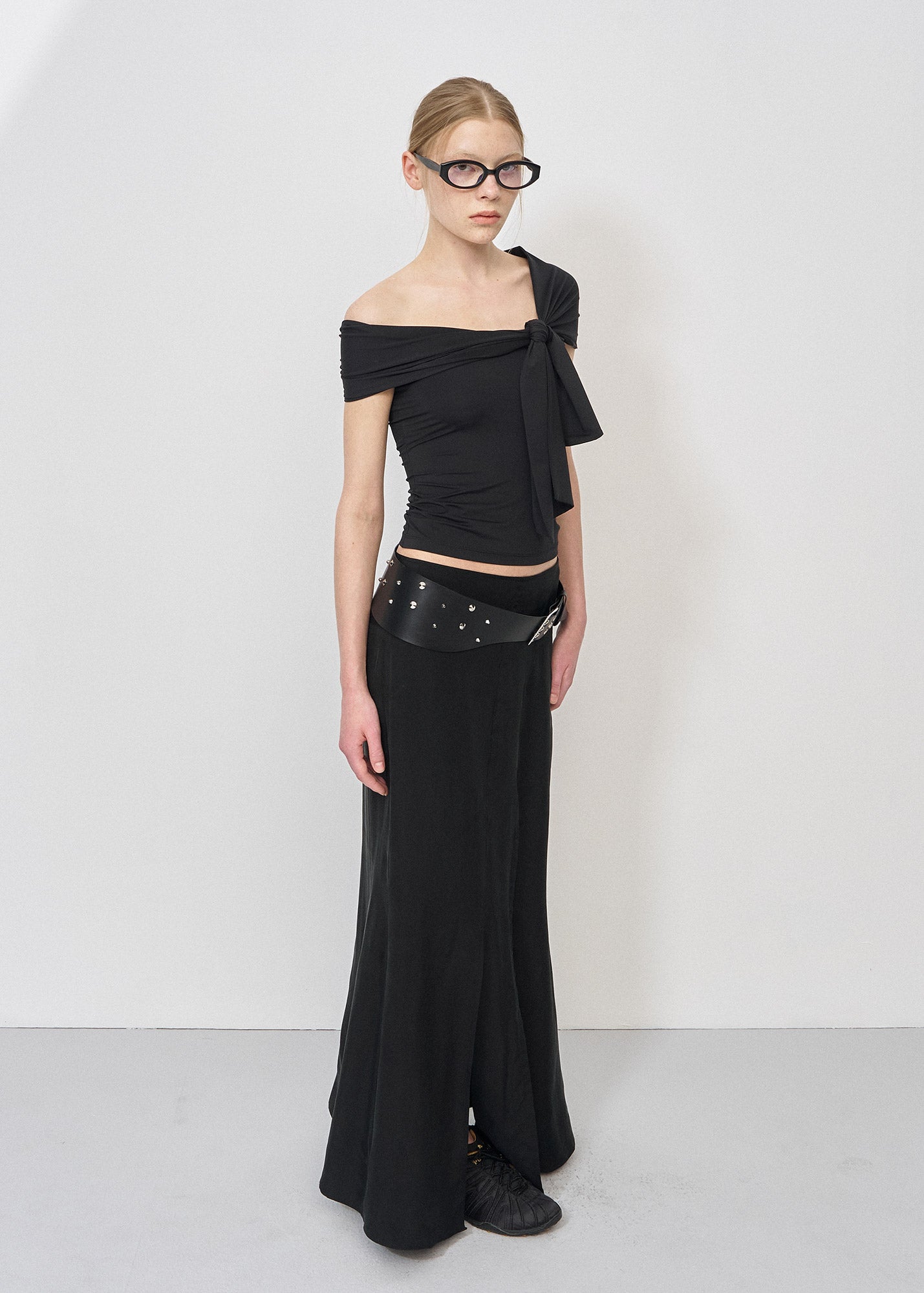 KNOT-DETAIL JERSEY TOP