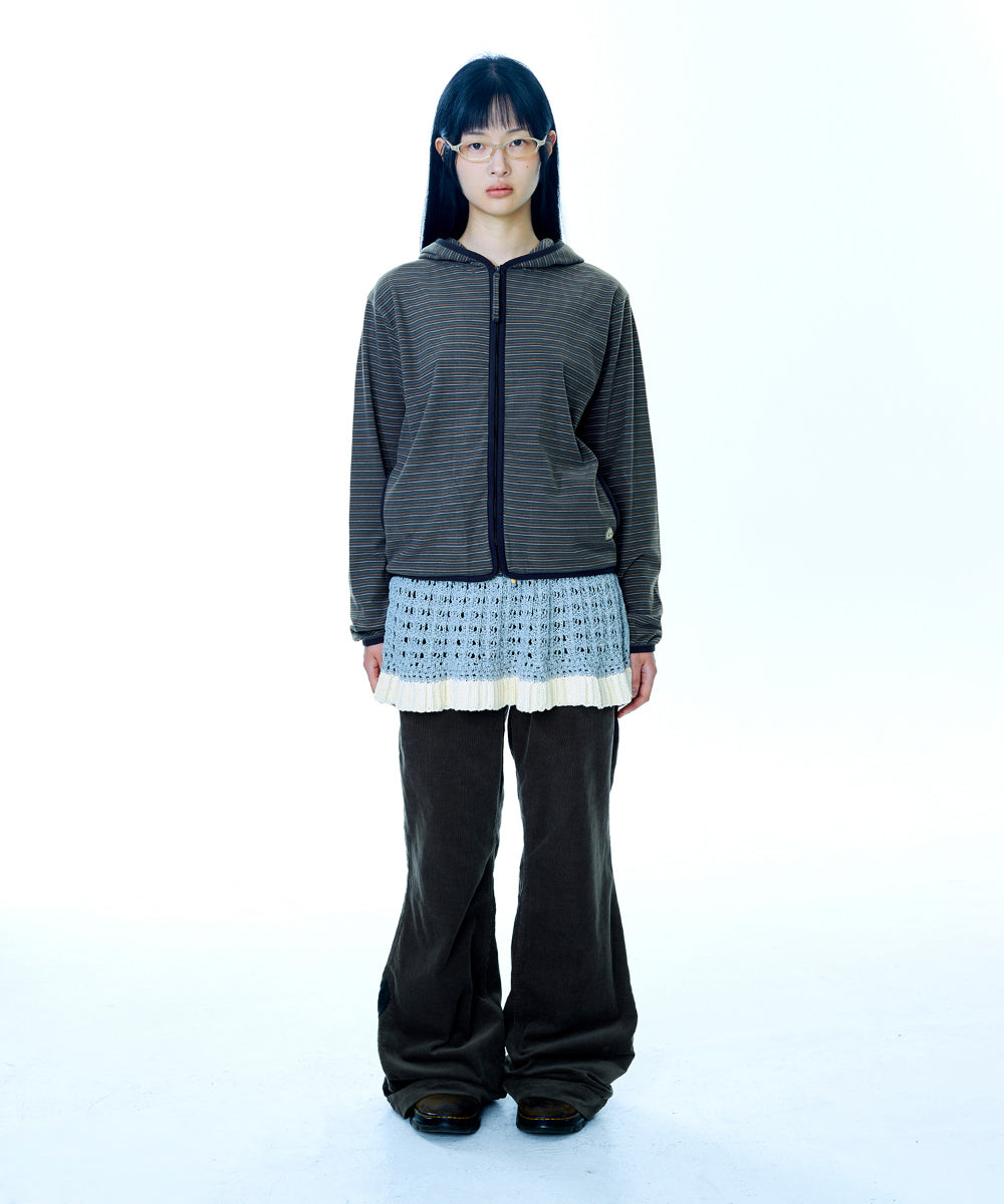 LAYERED KNIT SKIRT MELANGE GRAY