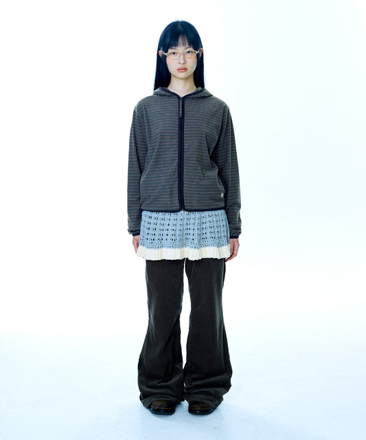 LAYERED KNIT SKIRT MELANGE GRAY