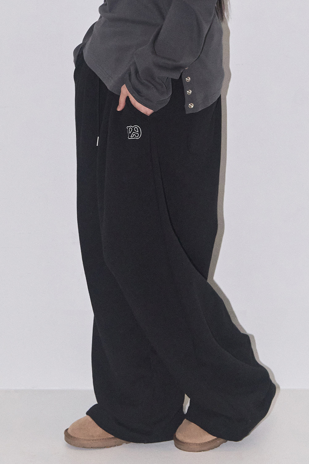 129 Basic Sweat Pants Black