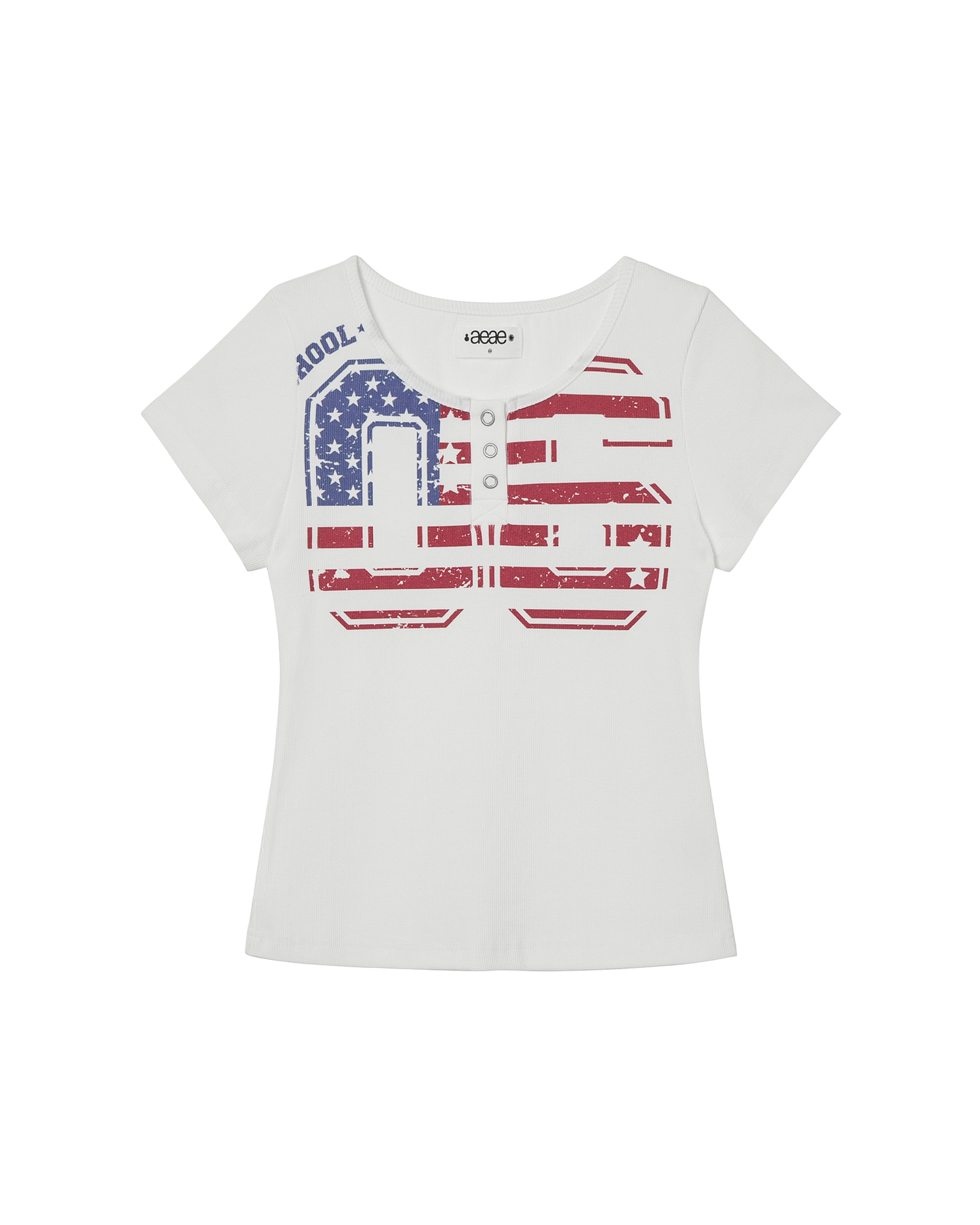 USA BANNER HENLY NECK TEE [WHITE]