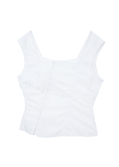 HOOK FASTENING SLEEVELESS TOP / 2 Color