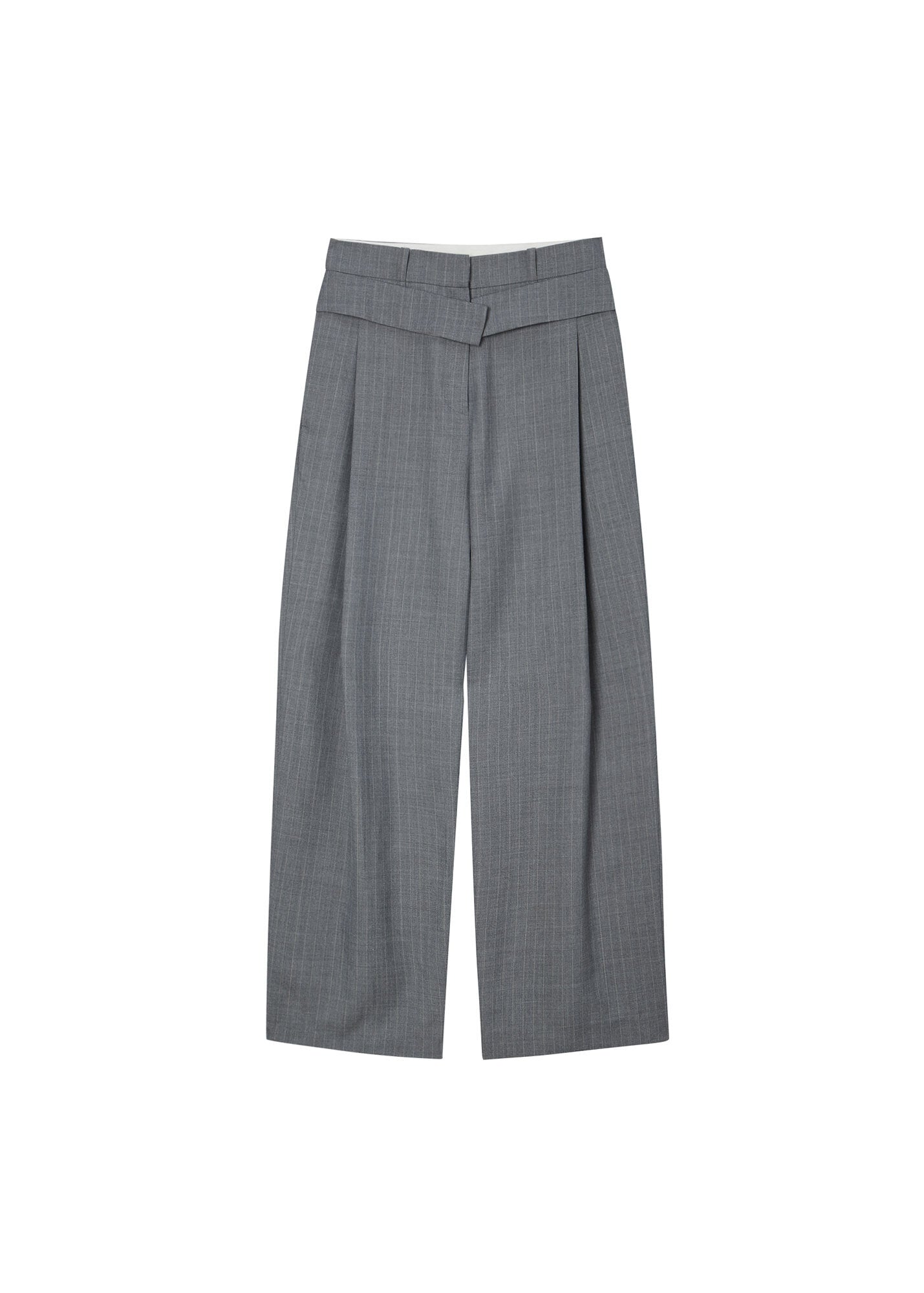 LAYERED WAIST DETAIL WIDE TROUSERS / 2 Color