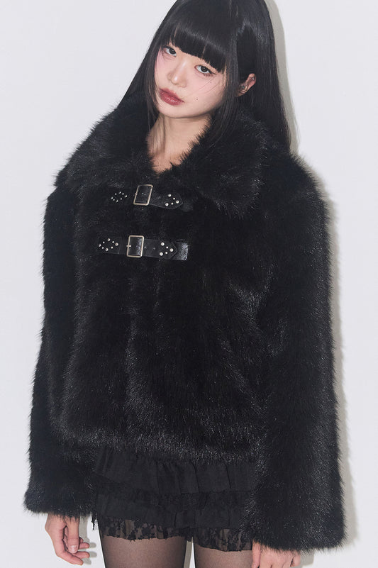 Puppy Short Fur Jacket Black