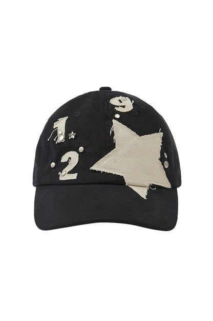 129 Star Patch Ball Cap Black