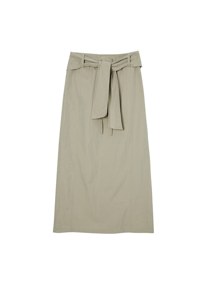 KNOT-DETAIL LONG SKIRT / 2 Color