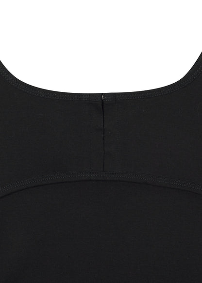 BUSTIER DETAIL JERSEY DRESS (BLACK)