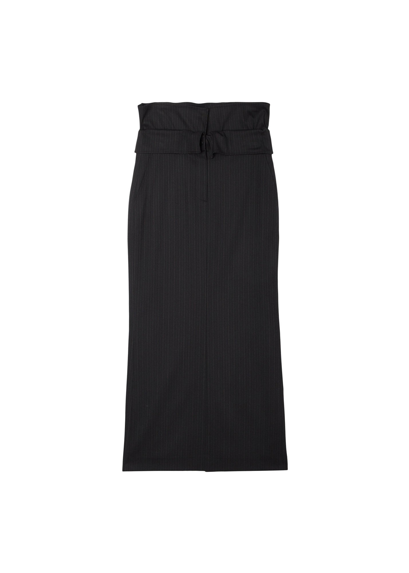 FOLDOVER DETAIL LONG SKIRT (BLACK)