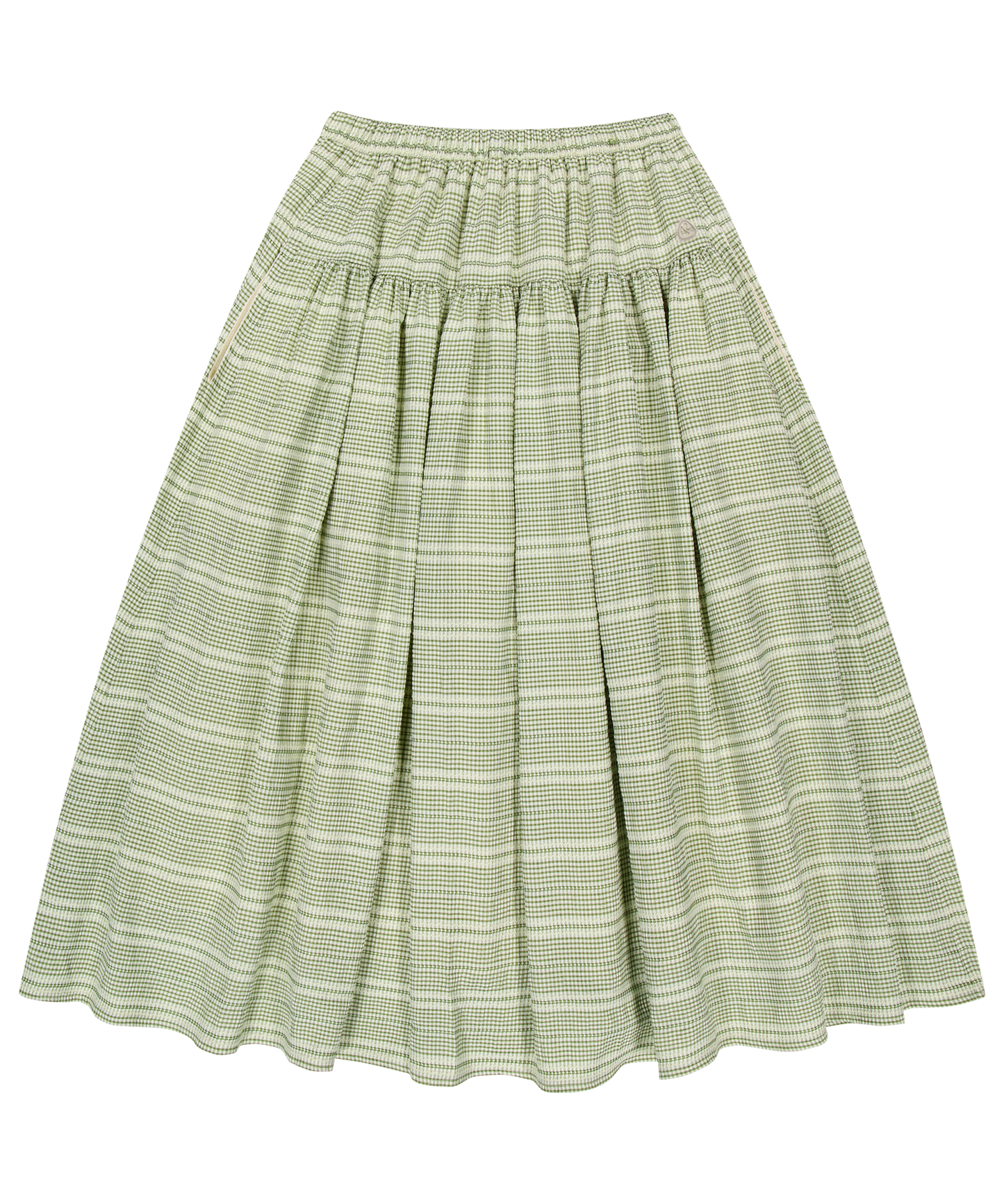 WIDE SHIRRING SKIRT LIGHT GREEN