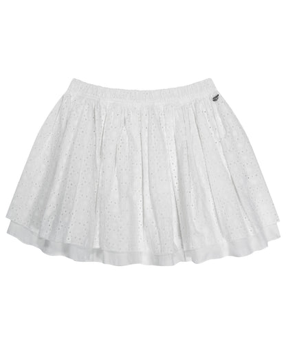 FLOWER PUNCHING SKIRT WHITE