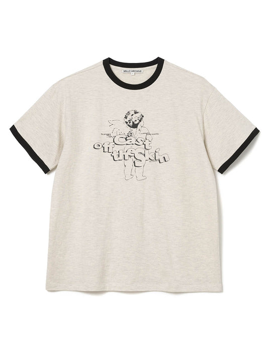 Fray Baby Angel Ringer T-Shirts [Oatmeal Gray]