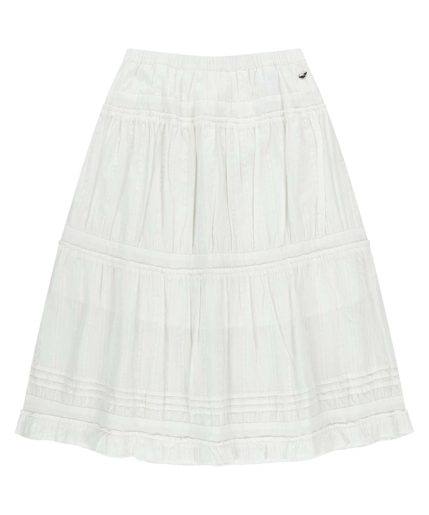 SHIRRING MIDI SKIRT WHITE 