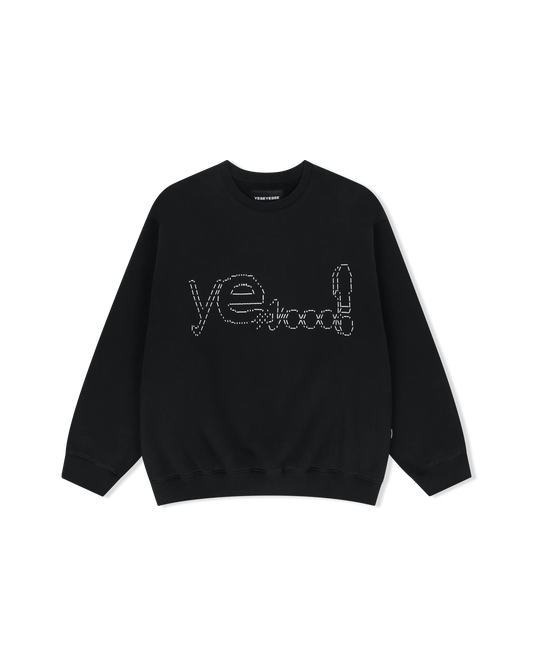 Y.E.S Dotted Logo Sweatshirt / Black