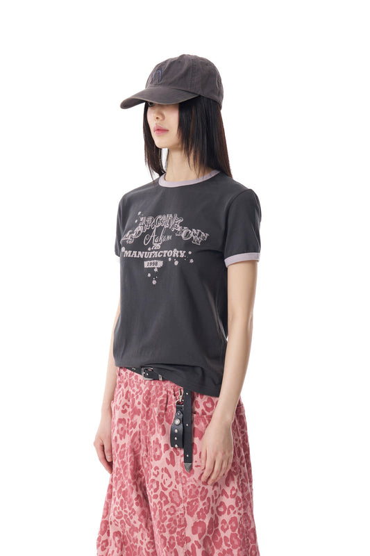 VTG Ink Ringer Top (Dark Gray)