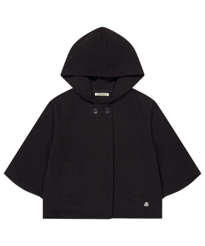 HOODED CAPRI JACKET BLACK