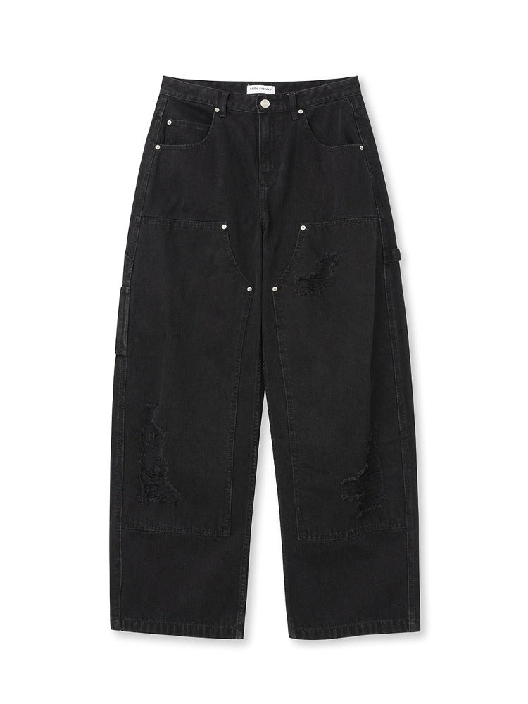 Damage Carpenter Pants [Washed Black]