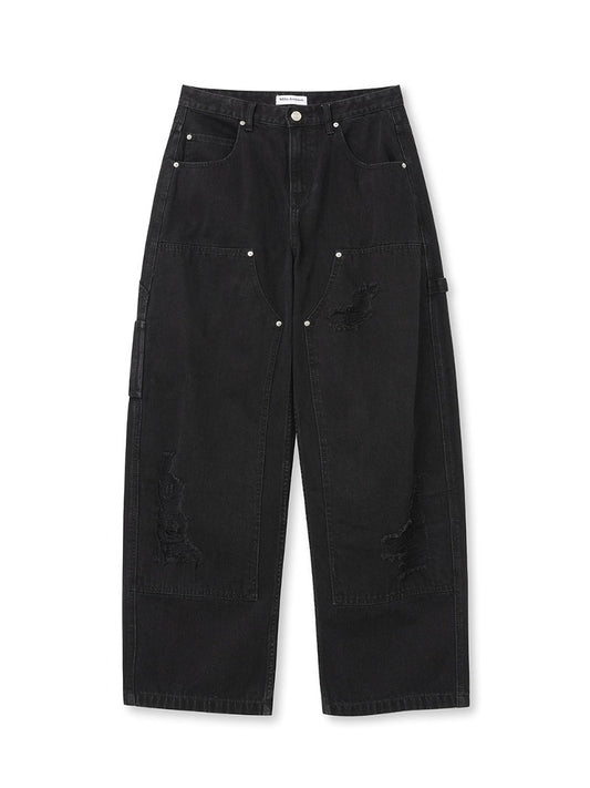 Damage Carpenter Pants [Washed Black]