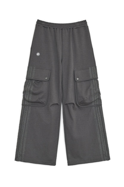 Big pocket lace cargo pants (Charcoal)