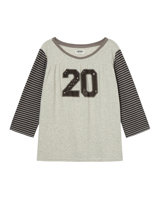 STRIPE COMBI TEE [BROWN]