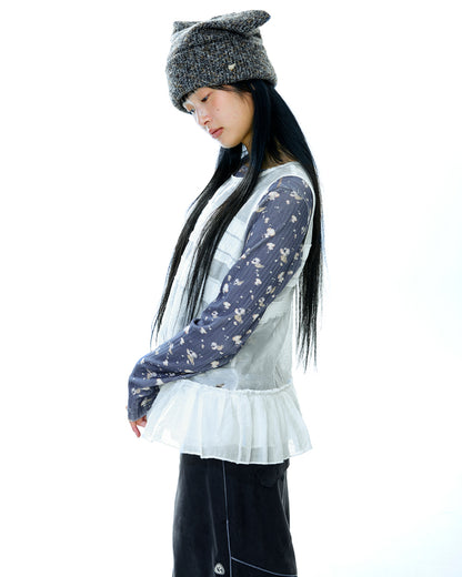 SHEER LAYERED SLEEVELESS WHITE