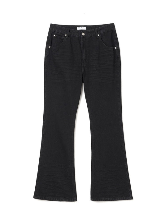 Constructed Flare Jeans [Black]
