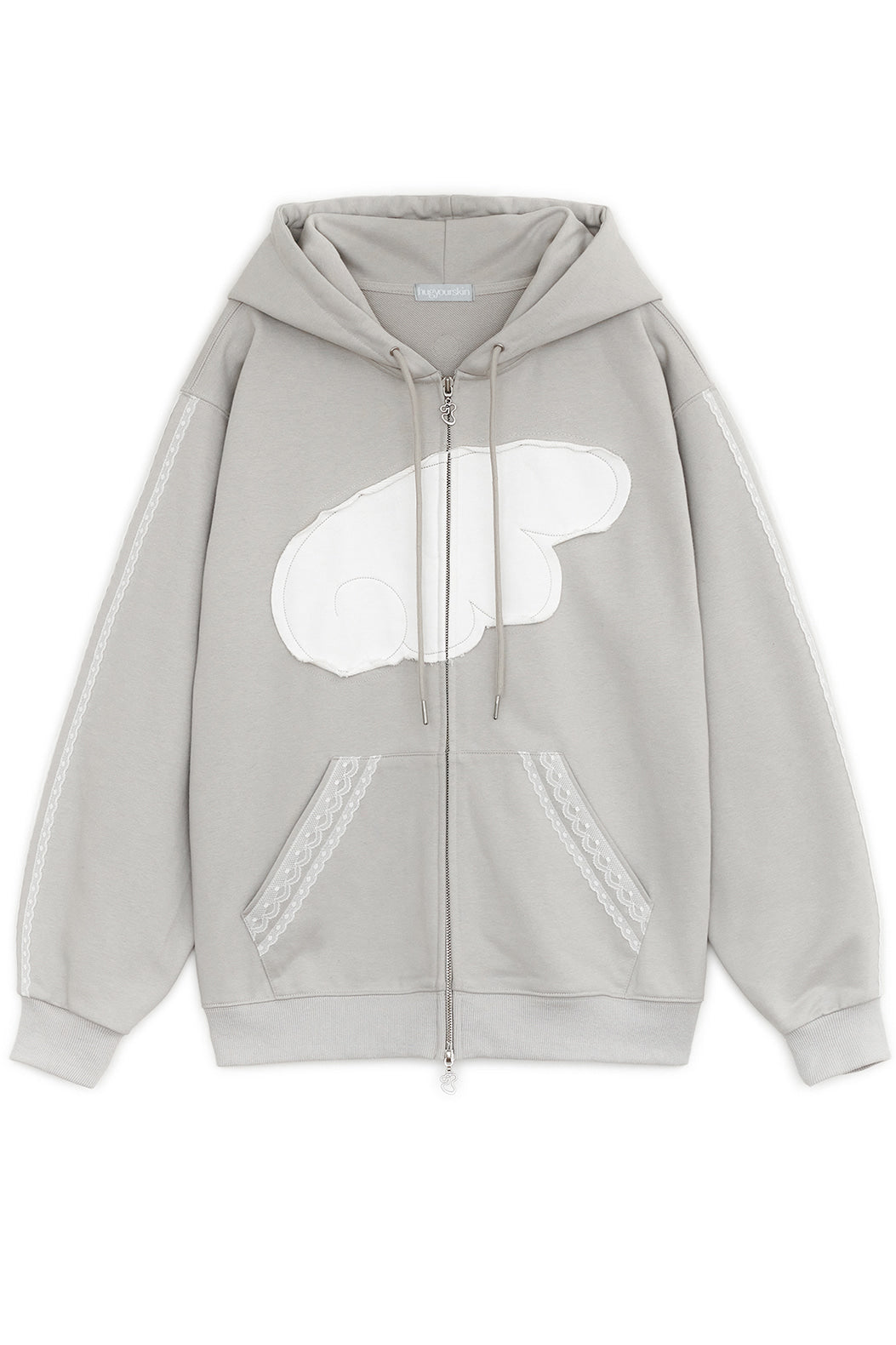 Angel wing hoodie zip-up (Gray)