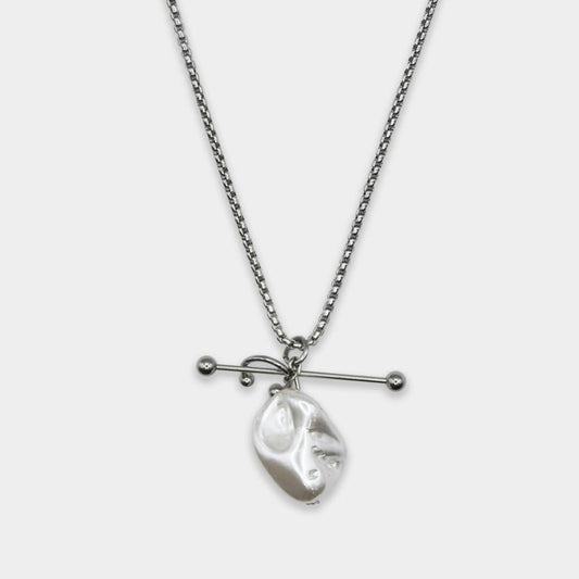 Pierced Pearl Drop Necklace