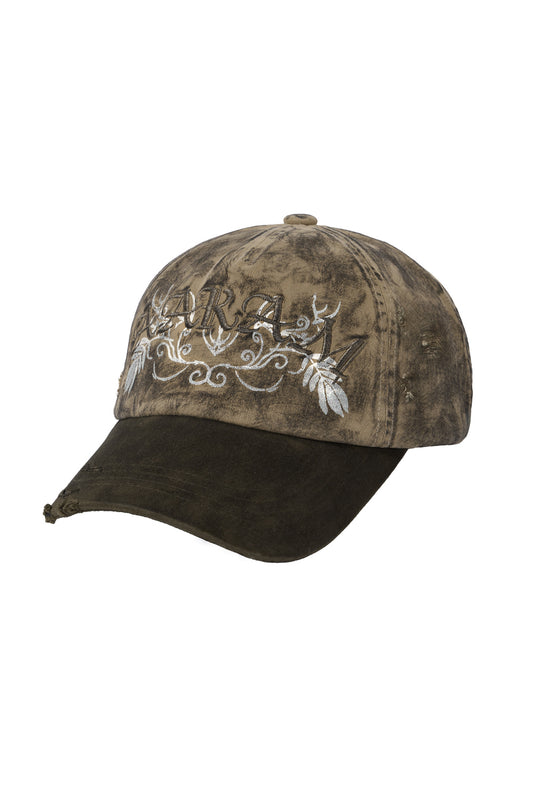 VTG Washed Damage Ball Cap (Khaki)
