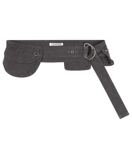 WASHED COTTON BELT BAG BROWN