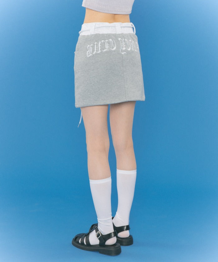 [NF] LETTERING SWEAT PANTS SKIRT_(GRAY)