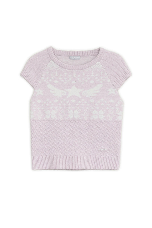 Star-wing knit top (Pink)