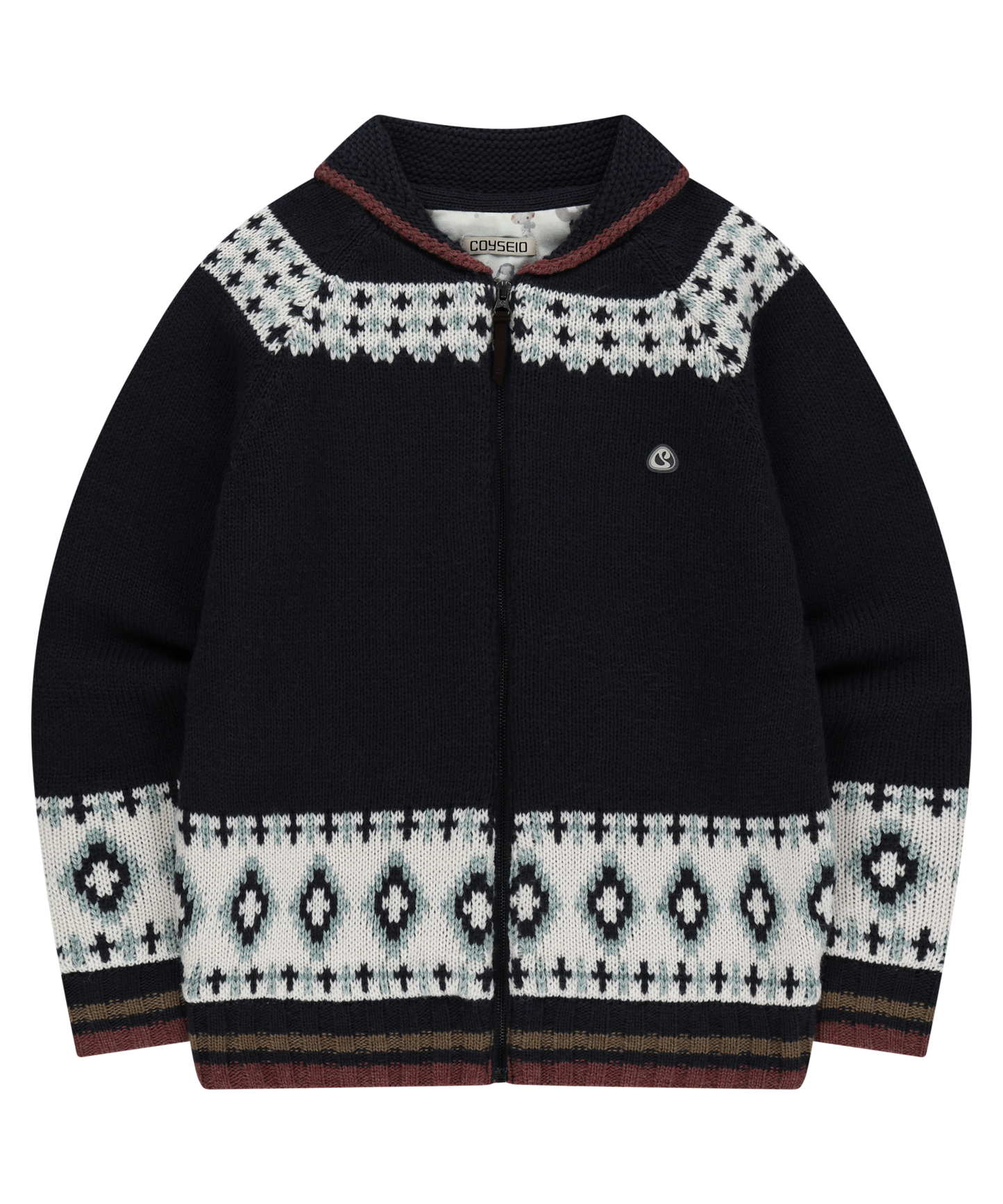 MOSSY COWICHAN KNIT JACKET NAVY