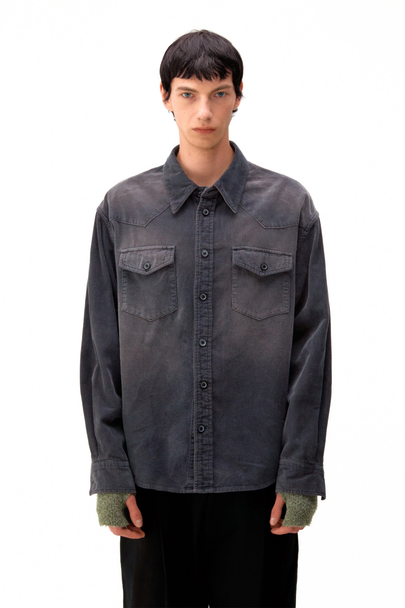 Eco suede oversized shirt / 3 Color