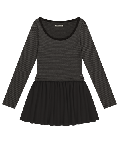 COY STRIPE DRESS BROWN