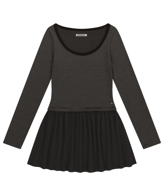 COY STRIPE DRESS BROWN