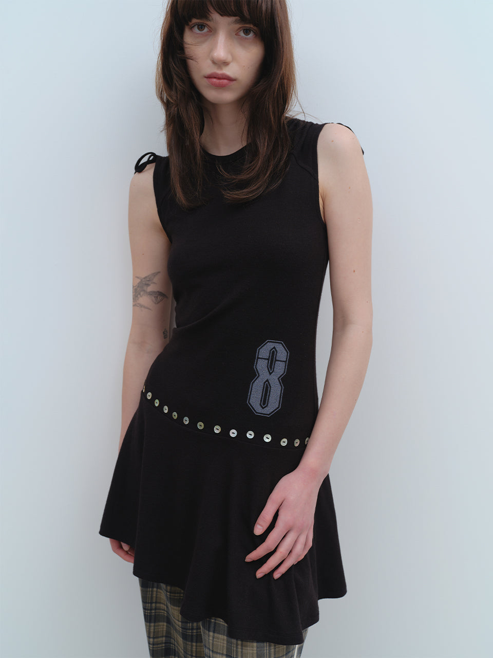 Knitted Flare Dress [Black]