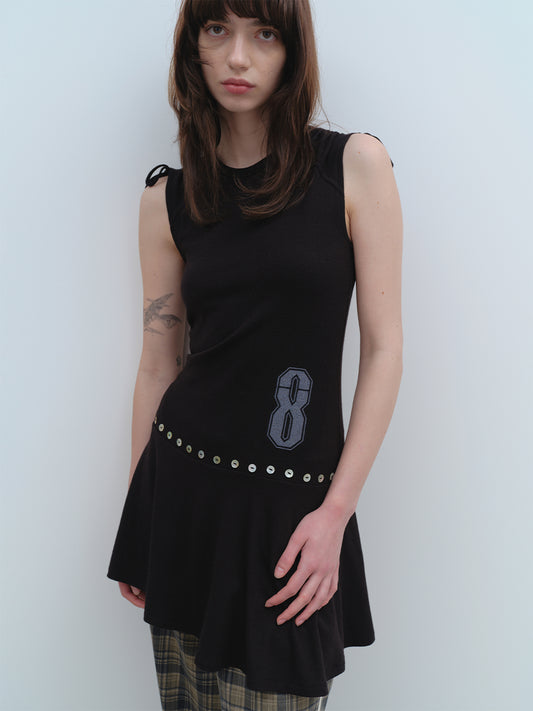 Knitted Flare Dress [Black]