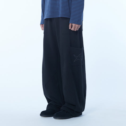 TCM cargo logo sweat pants (black)