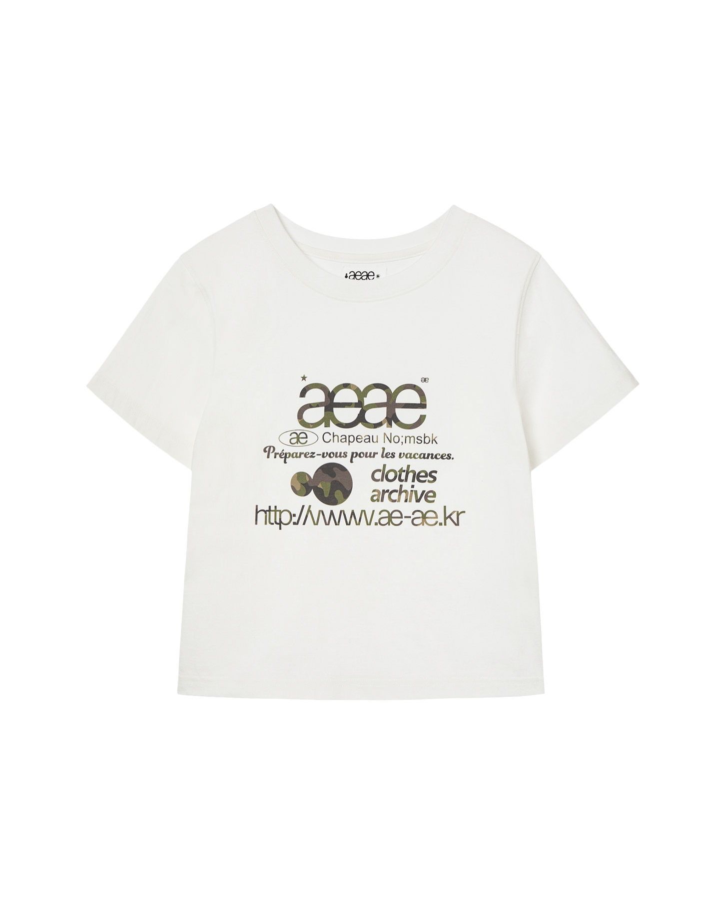 WEB LOGO CROP T-SHIRTS [WHITE/CAMO]