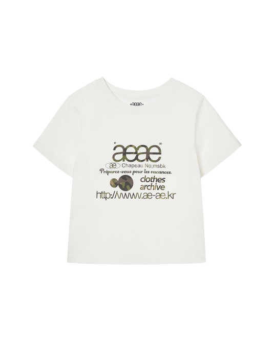 WEB LOGO CROP T-SHIRTS [WHITE/CAMO]
