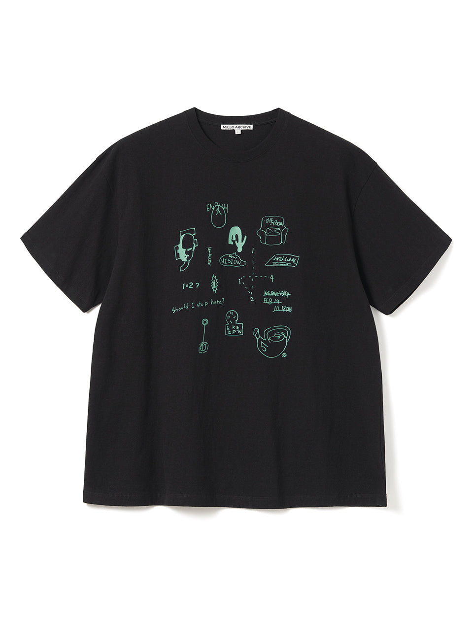 New Vision Doodle Graphic T-Shirts [Black]