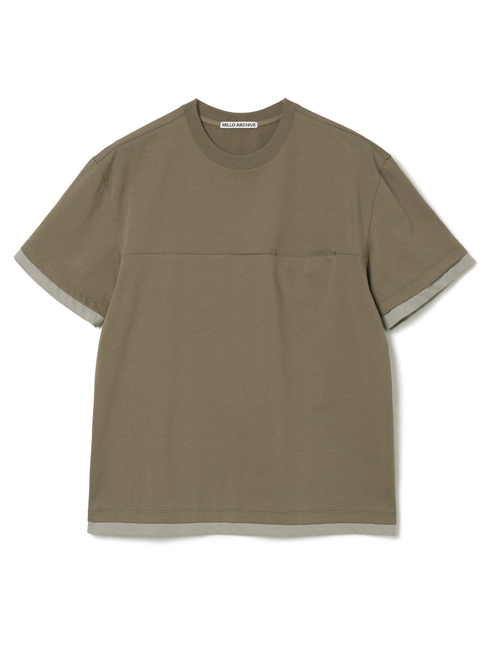 Double Layerd Pocket T-Shirts [Mocha Beige]