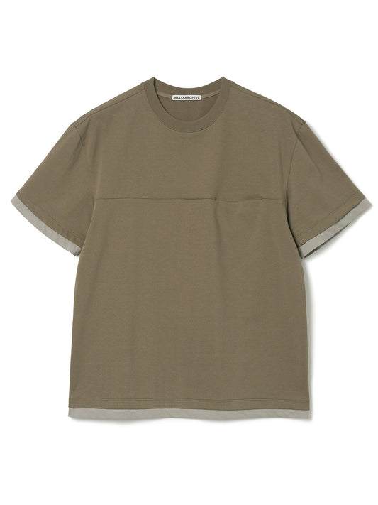 Double Layerd Pocket T-Shirts [Mocha Beige]