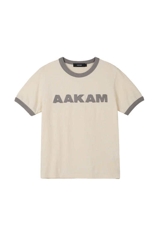 Logo Patch Ringer Top (Cream-Gray)